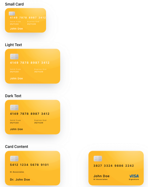 Credit Card examples
