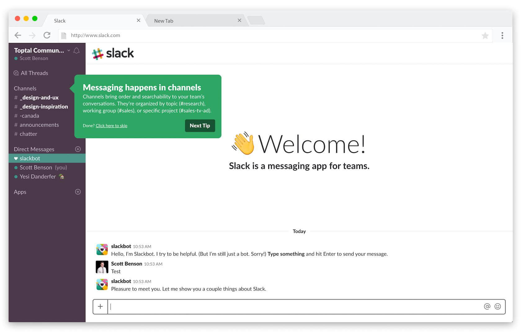 Slack uses interactive tours to help new users learn the interface and efficiently improves any contradictory mental models users may have. Slack uses interactive tours to help new users learn the interface and efficiently improves any contradictory mental models users may have.